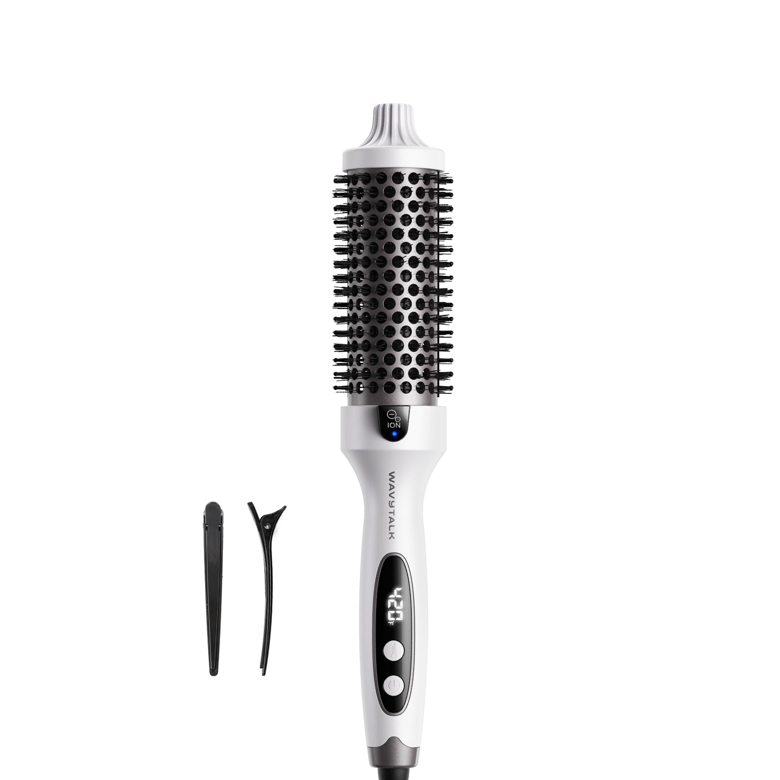 Wavytalk Thermal Brush Blowout Boost 1.5″ Heat Round Brush for Blowout Look | Negative Ion Technology, Tourmaline Ceramic, 5 Temperature Settings Dual Voltage, Less Damage, Sakura Pink