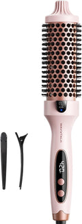 Wavytalk Thermal Brush Blowout Boost 1.5″ Heat Round Brush for Blowout Look | Negative Ion Technology, Tourmaline Ceramic, 5 Temperature Settings Dual Voltage, Less Damage, Sakura Pink