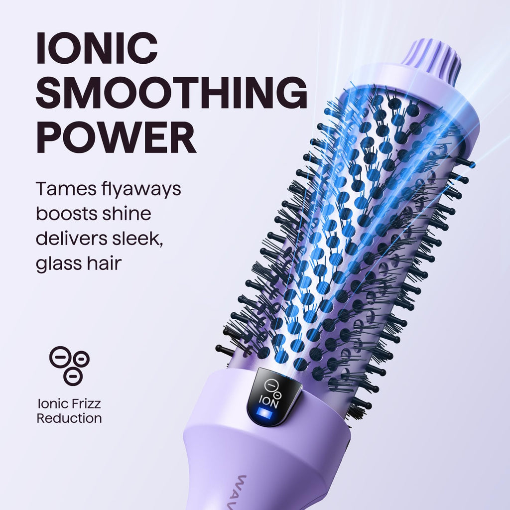 Wavytalk Thermal Brush Blowout Boost 1.5″ Heat Round Brush for Blowout Look | Negative Ion Technology, Tourmaline Ceramic, 5 Temperature Settings Dual Voltage, Less Damage, Sakura Pink
