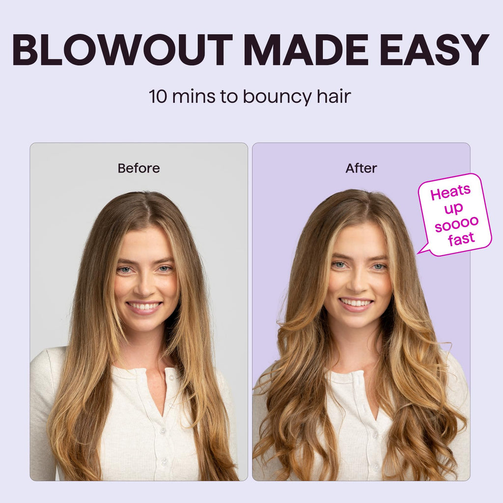 Wavytalk Thermal Brush Blowout Boost 1.5″ Heat Round Brush for Blowout Look | Negative Ion Technology, Tourmaline Ceramic, 5 Temperature Settings Dual Voltage, Less Damage, Sakura Pink