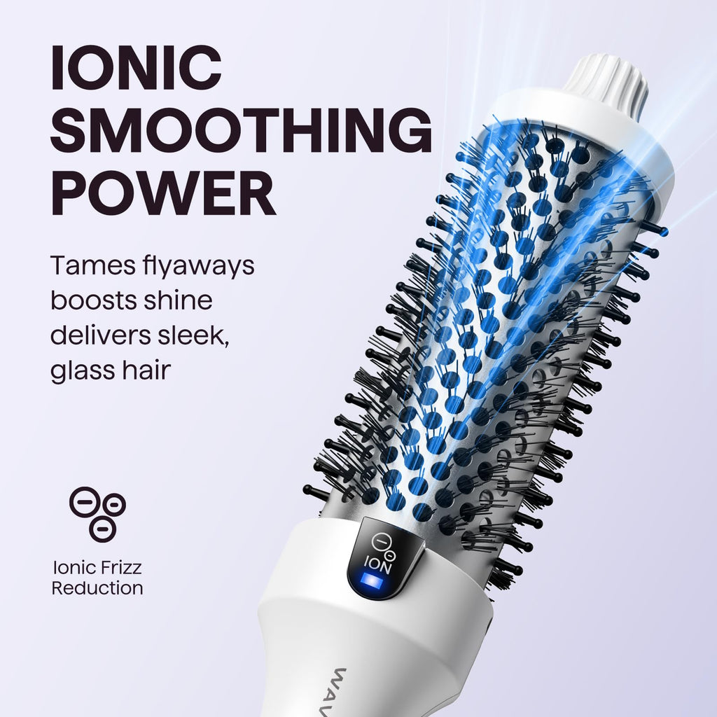Wavytalk Thermal Brush Blowout Boost 1.5″ Heat Round Brush for Blowout Look | Negative Ion Technology, Tourmaline Ceramic, 5 Temperature Settings Dual Voltage, Less Damage, Sakura Pink