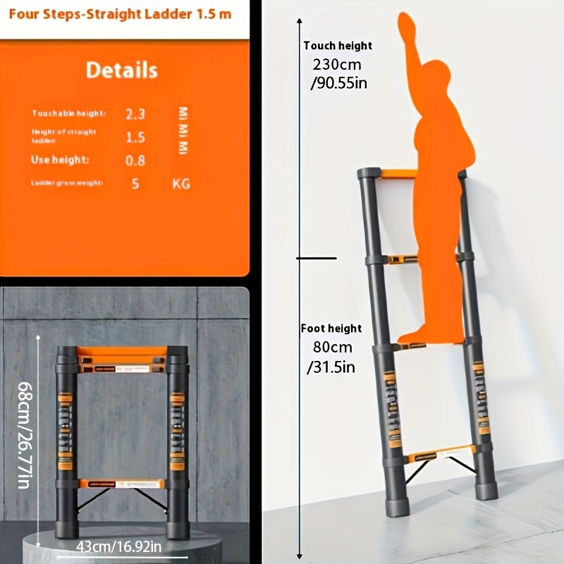 Telescoping Ladder Heavy-Duty with Shelf